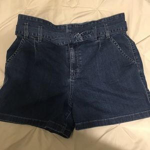 ANA denim high waisted shorts with tie